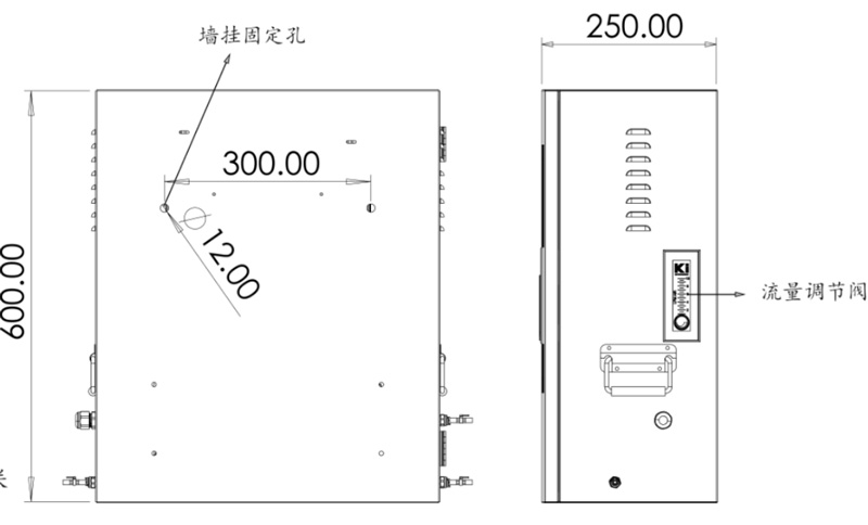 二次供水在線監(jiān)測設(shè)備側(cè)視圖